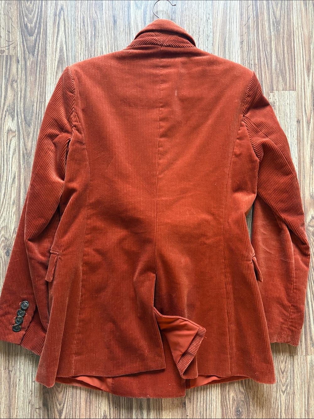 GAP Women's Rust-Orange Corduroy Double-Breasted Blazer - Picture 4 of 4